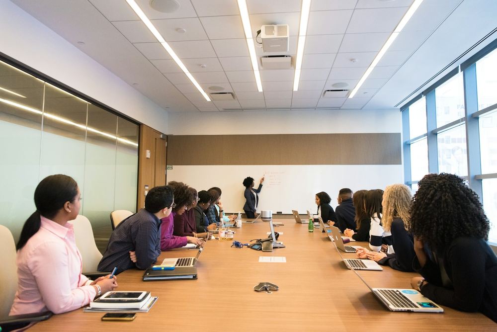 Multilingual team in a meeting